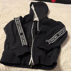 Moncler Kids Black Zip-Up Hoodie
